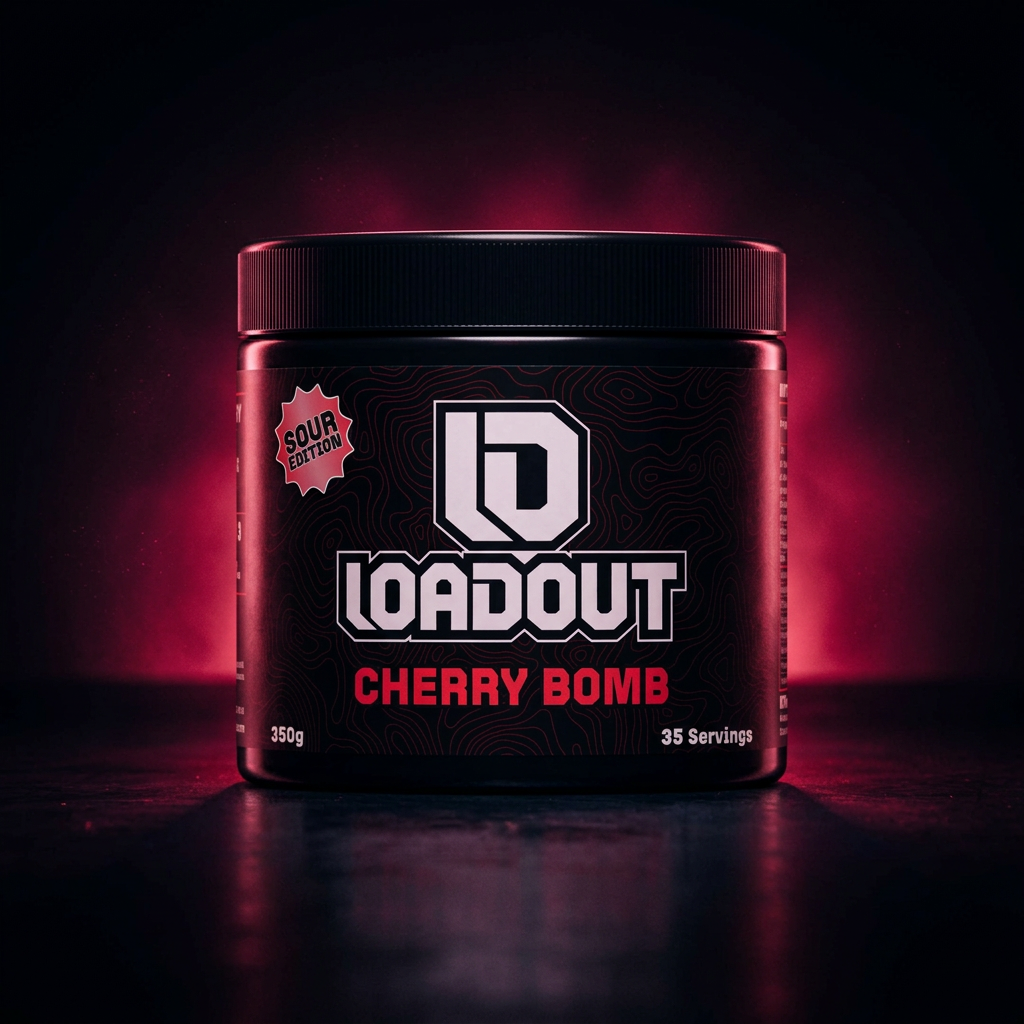 Loadout 2.0 Cherry Bomb sour cherry energy drink powder tub, 35 servings