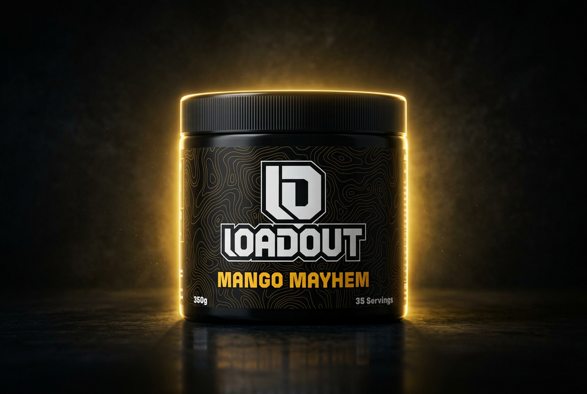 Loadout 2.0 Mango Mayhem mango energy drink powder tub, 35 servings