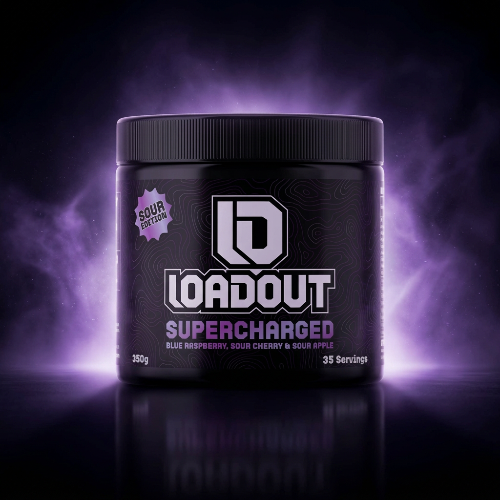 Loadout 2.0 Supercharged triple sour energy drink powder tub, 35 servings